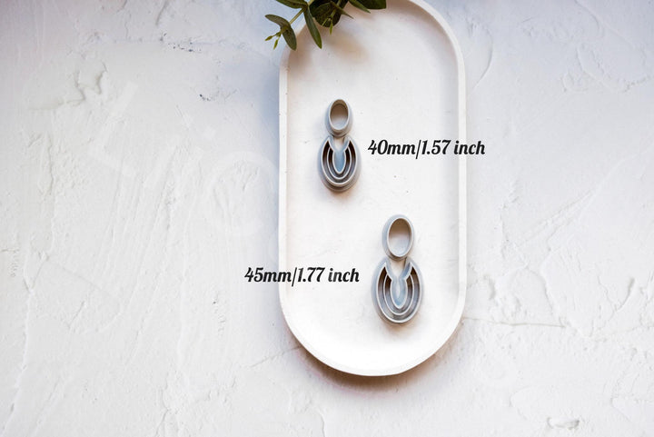 Oval Clay Earring Cutter Set: Embossed Geometric Tool
