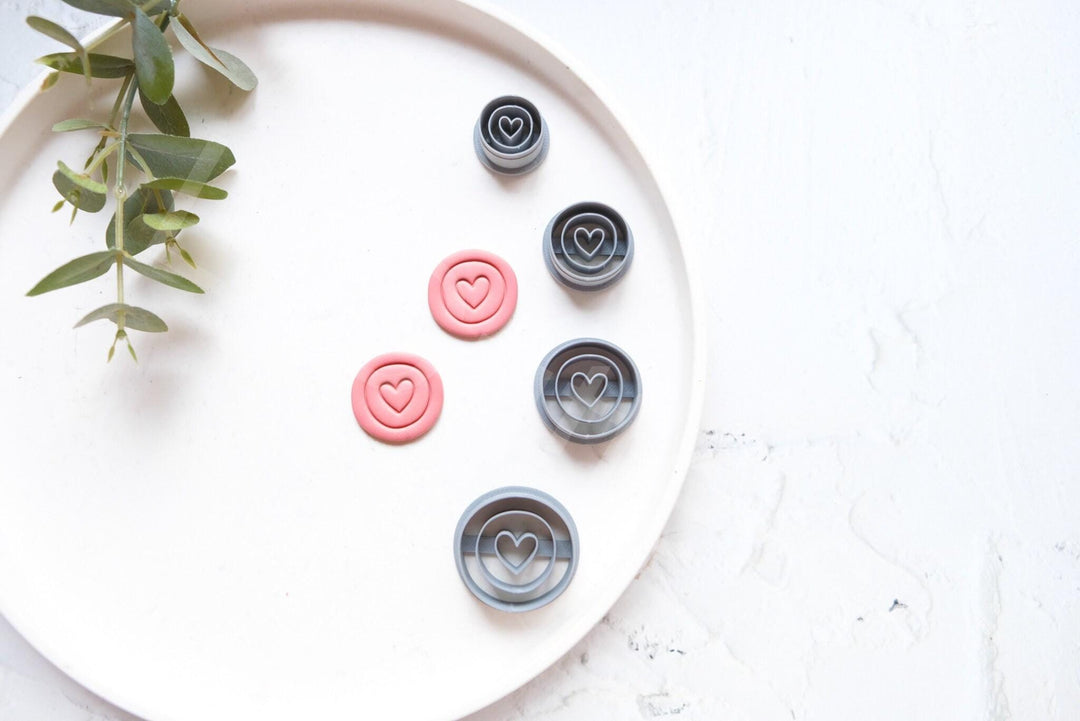Heart Circle Polymer Clay Cutter: Earring, Cookie, Clay Tool