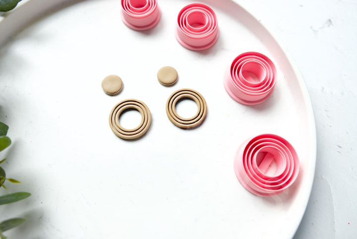 Circle Polymer Clay Cutters – Geometric Earring Making Tools, Round Clay Cutter Set in 4 Sizes, Minimalist Jewelry Shape Molds