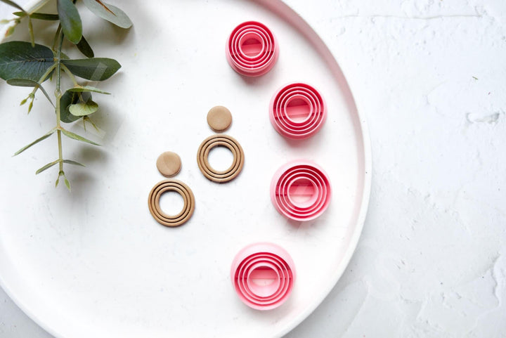Circle Polymer Clay Cutters – Geometric Earring Making Tools, Round Clay Cutter Set in 4 Sizes, Minimalist Jewelry Shape Molds