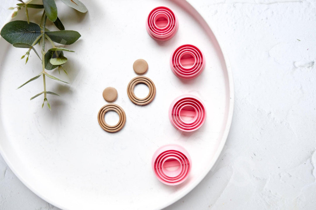 Circle Polymer Clay Cutters – Geometric Earring Making Tools, Round Clay Cutter Set in 4 Sizes, Minimalist Jewelry Shape Molds