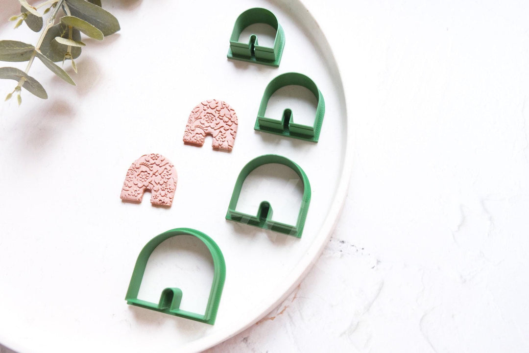 Arch Polymer Clay Cutters – Geometric Window Earring Molds (25–40mm), DIY Polymer Clay Jewelry Tool, Minimalist Accessories