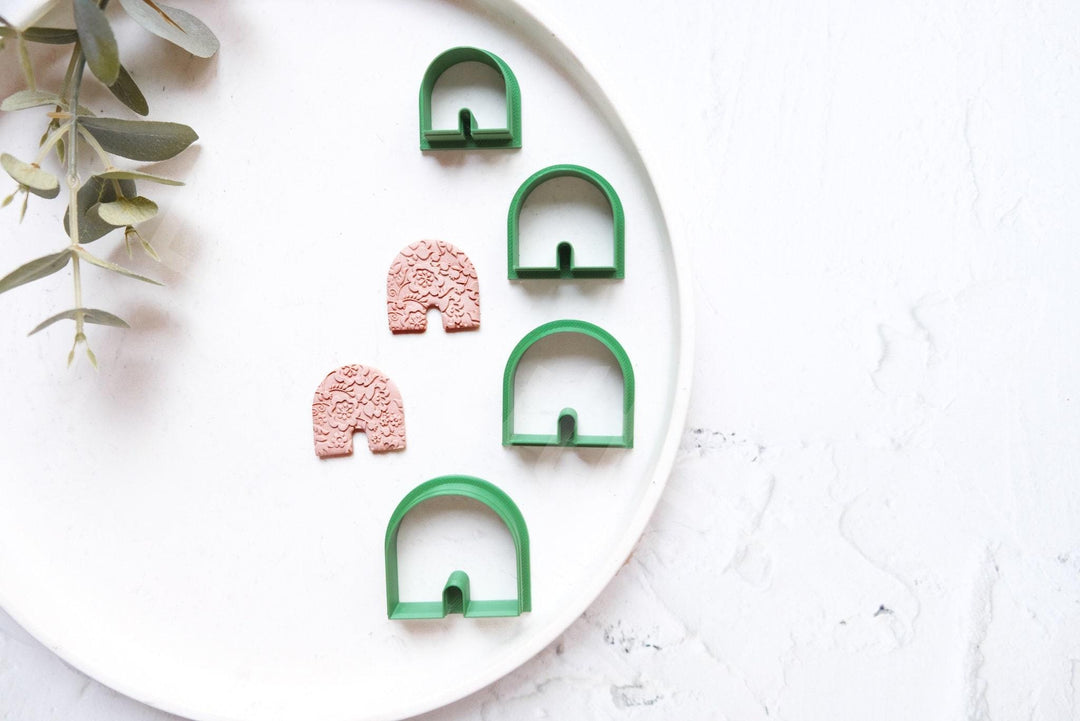 Arch Polymer Clay Cutters – Geometric Window Earring Molds (25–40mm), DIY Polymer Clay Jewelry Tool, Minimalist Accessories
