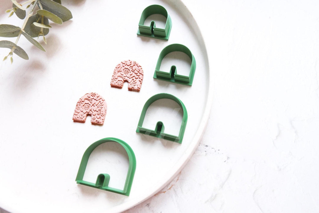 Arch Polymer Clay Cutters – Geometric Window Earring Molds (25–40mm), DIY Polymer Clay Jewelry Tool, Minimalist Accessories