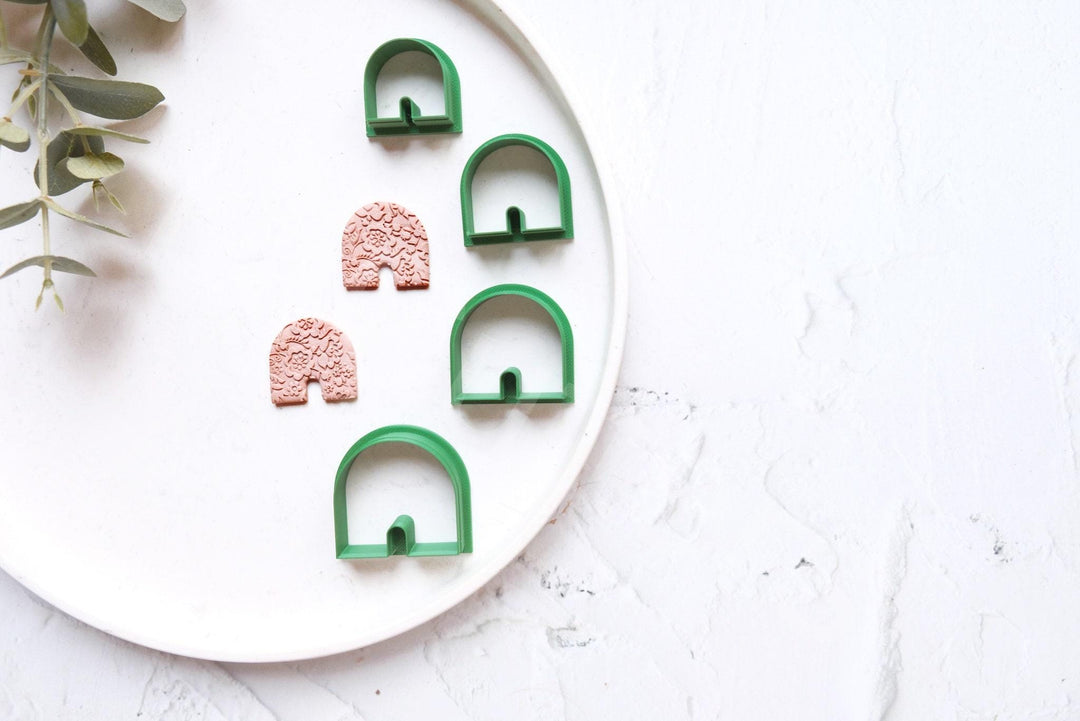 Arch Polymer Clay Cutters – Geometric Window Earring Molds (25–40mm), DIY Polymer Clay Jewelry Tool, Minimalist Accessories
