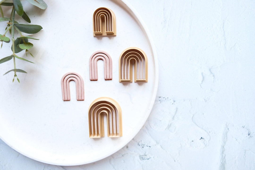 Arch Polymer Clay Cutter: Embossed Earring Design, 3D Printed