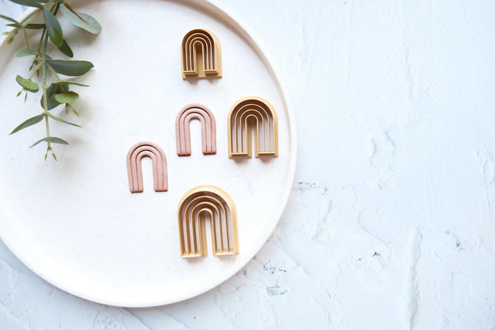 Arch Polymer Clay Cutter: Embossed Earring Design, 3D Printed