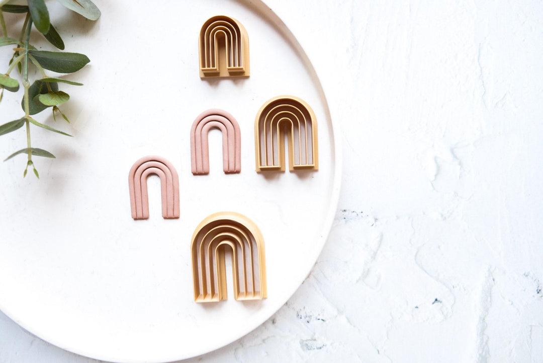 Arch Polymer Clay Cutter: Embossed Earring Design, 3D Printed