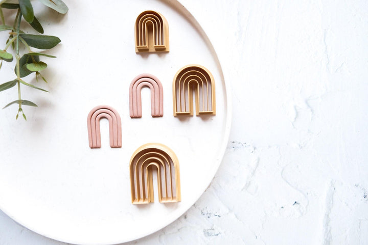 Arch Polymer Clay Cutter: Embossed Earring Design, 3D Printed