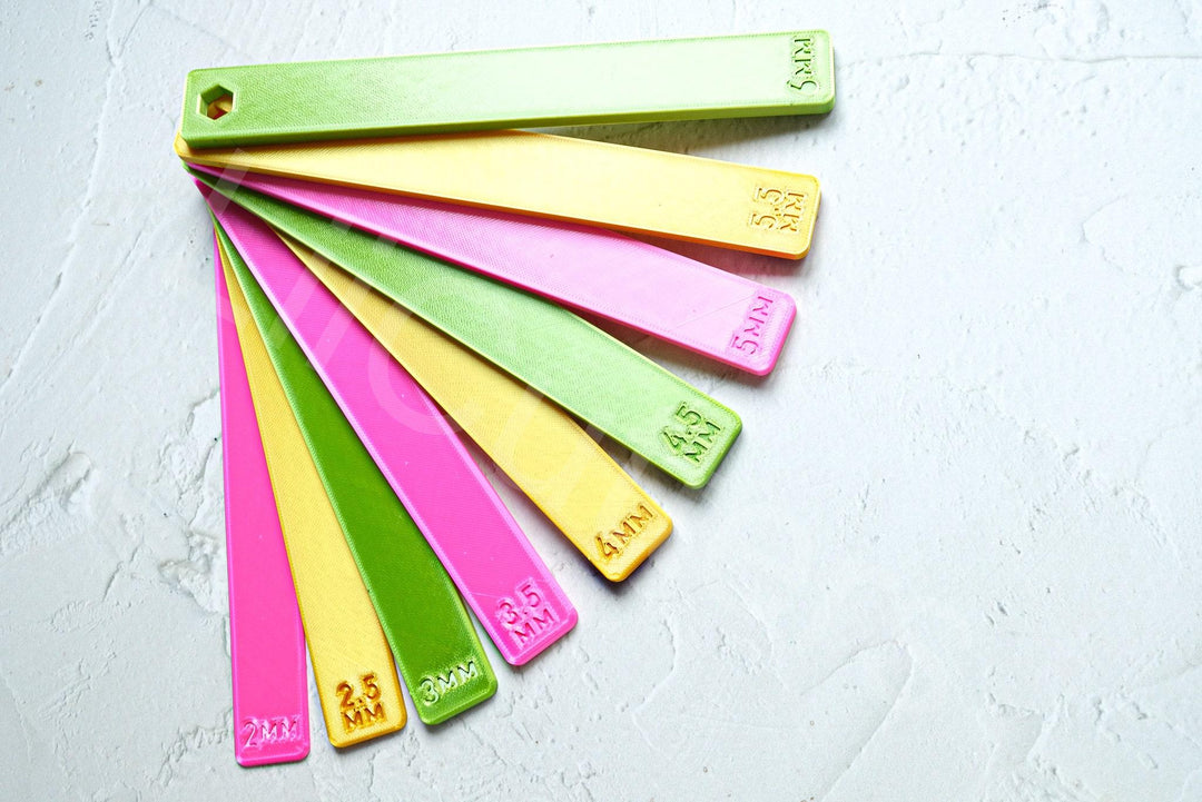 Clay Depth Guide Tool: Polymer Clay Thickness Guides (2pc), 2mm-6mm thickness, Earring making tool