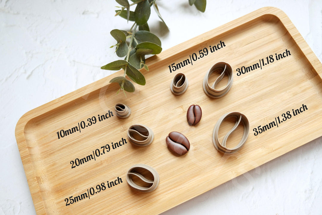 Coffee Bean Polymer Clay Cutters – Precision Crafted PLA Mold for DIY Earrings & Jewelry