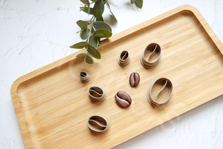 Coffee Bean Polymer Clay Cutters – Precision Crafted PLA Mold for DIY Earrings & Jewelry