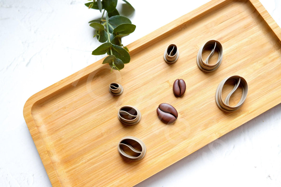 Coffee Bean Polymer Clay Cutters – Precision Crafted PLA Mold for DIY Earrings & Jewelry