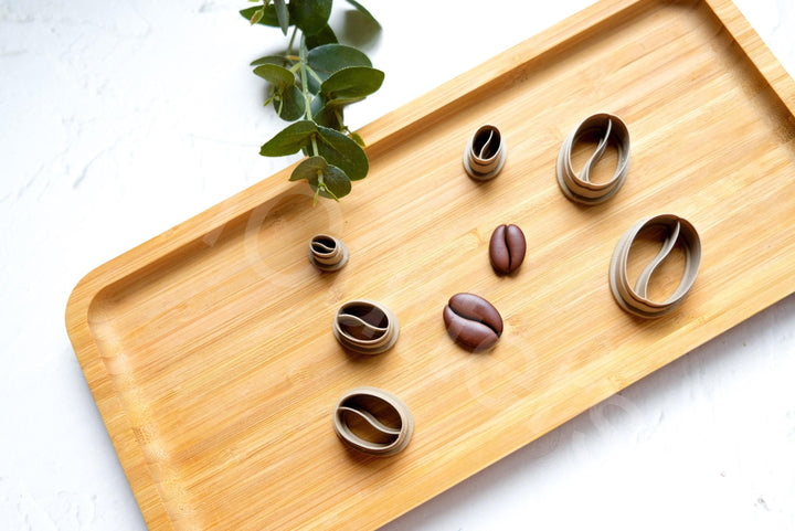 Coffee Bean Polymer Clay Cutters – Precision Crafted PLA Mold for DIY Earrings & Jewelry