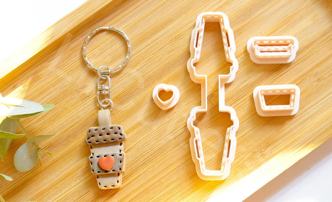 Coffee Cup Clay Cutter Set: Polymer Clay Earring, Keychain Cutters (35-45mm)