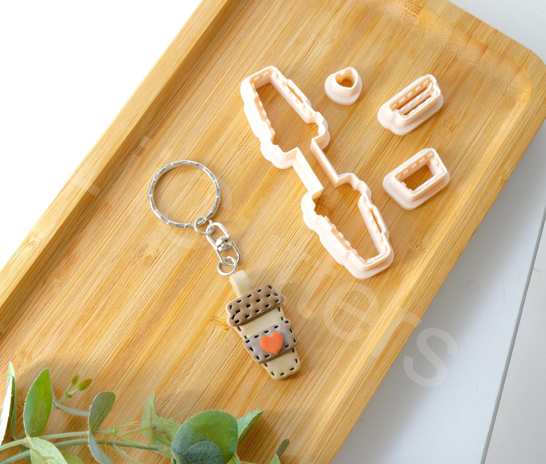 Coffee Cup Clay Cutter Set: Polymer Clay Earring, Keychain Cutters (35-45mm)