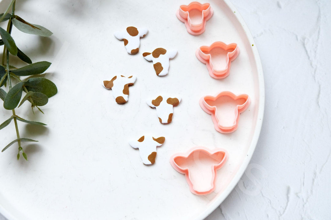 Cow Head Clay Cutter: Animal Print Earring Making Tool