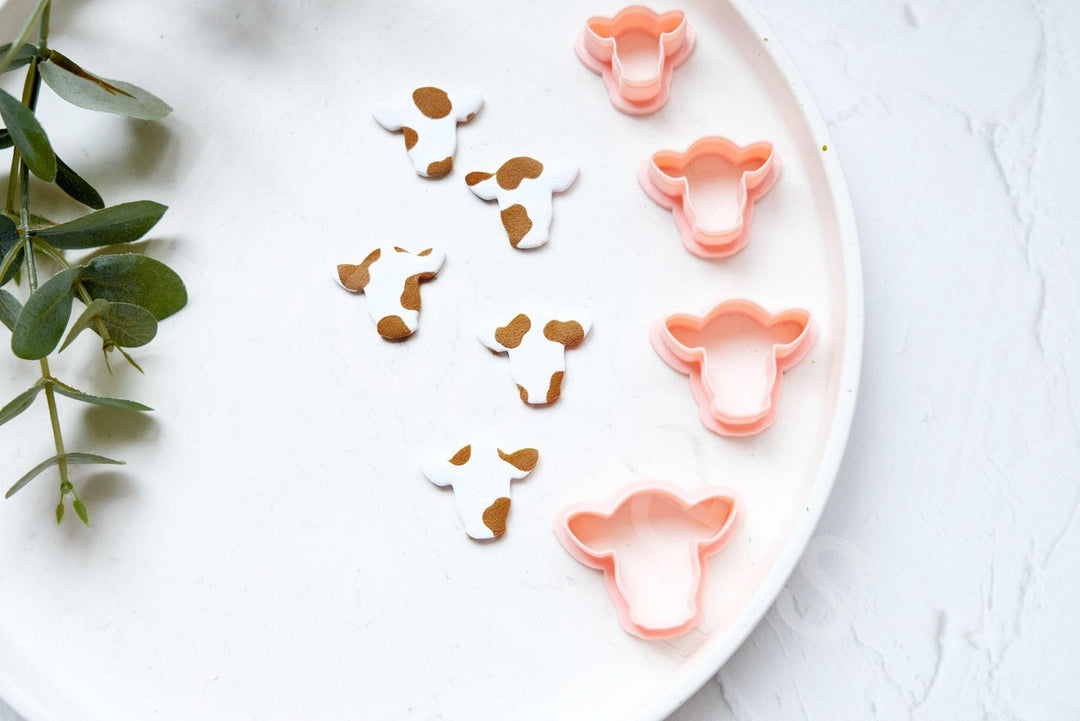 Cow Head Clay Cutter: Animal Print Earring Making Tool