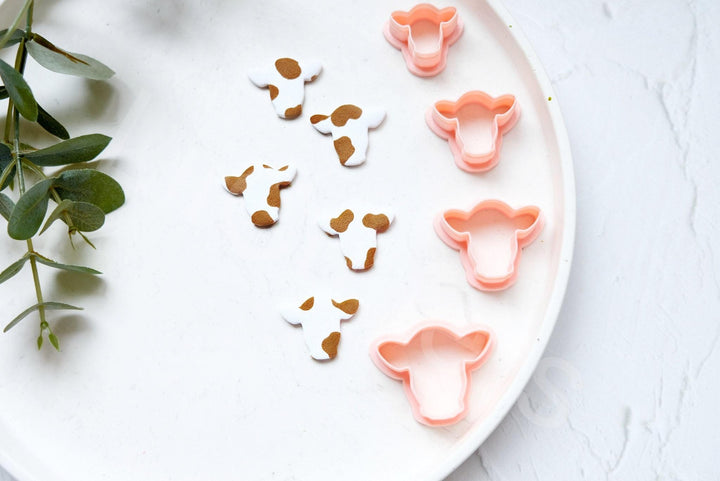 Cow Head Clay Cutter: Animal Print Earring Making Tool