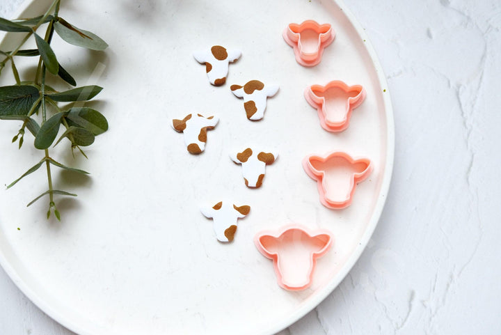 Cow Head Clay Cutter: Animal Print Earring Making Tool