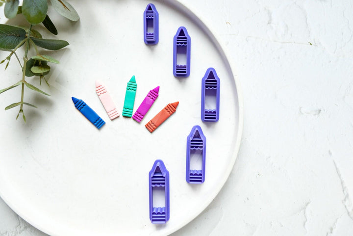 Crayon Clay Cutter Set for Polymer Clay | School Theme Clay Cutters | Back to School Earring Cutter | Teacher Gift | PLA Clay Tools