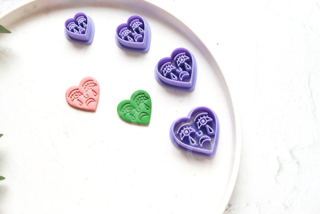 Crying Heart Polymer Clay Cutter: Valentine Earring Tool