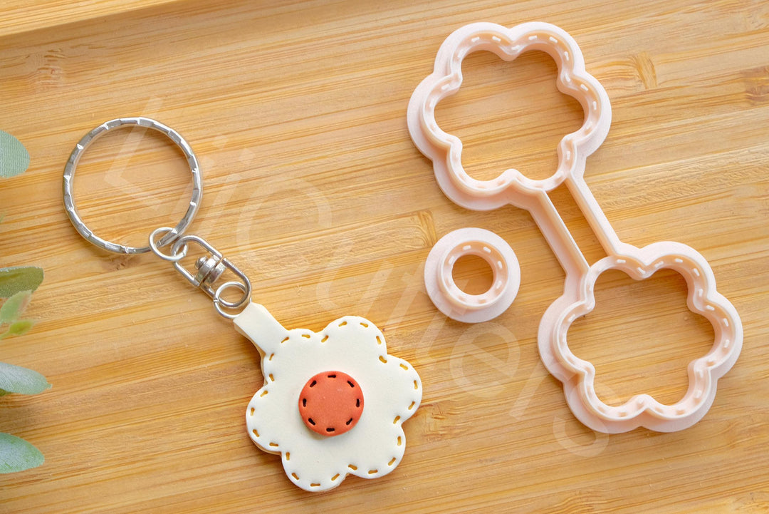 Daisy Flower Clay Cutter Set: Polymer Clay Earrings, Keychain (35-45mm)