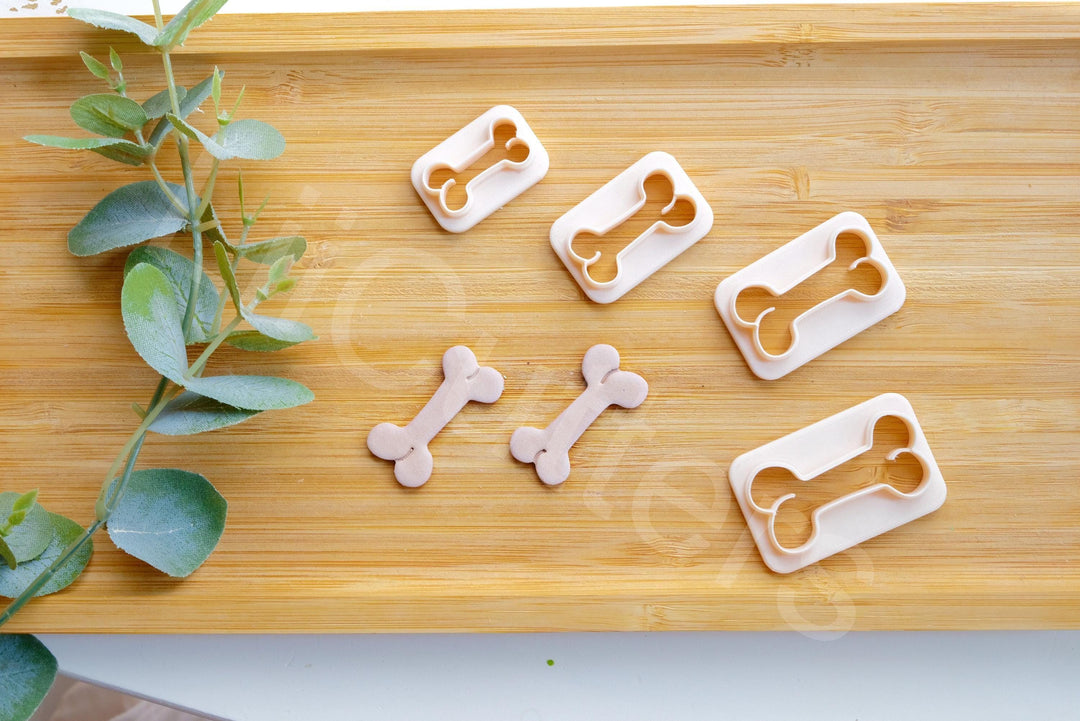 Dog Bone Cookie Cutter Set: Polymer Clay Earring Cutters, 5 Sizes