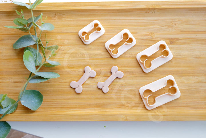 Dog Bone Cookie Cutter Set: Polymer Clay Earring Cutters, 5 Sizes