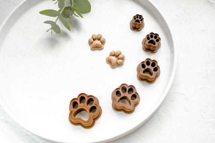 Dog Paw Cookie & Clay Cutter Set: 3D Printed PLA, 5 Sizes