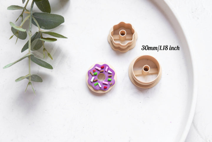 Donut Clay Cutter 2pc Set: Polymer Clay Earring Cutters