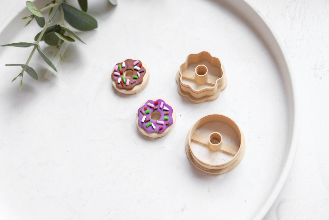 Donut Clay Cutter 2pc Set: Polymer Clay Earring Cutters