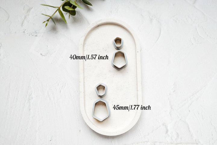 Geometric Clay Cutter Set – Double Polygon Polymer Clay Cutter, DIY Earring & Jewelry Mold, Modern Minimalist Shapes