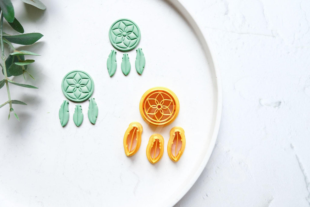 Dreamcatcher Clay Cutter – Boho Earring Making Tool, Polymer Clay Mold for DIY Jewelry, Bohemian Accessory Cutter