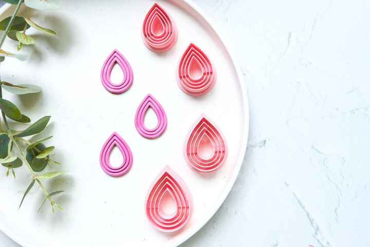 Drop Clay Cutter Set: Scalloped Line Design, Boho Earring Making