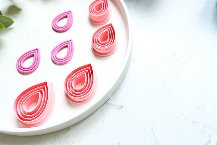 Drop Clay Cutter Set: Scalloped Line Design, Boho Earring Making