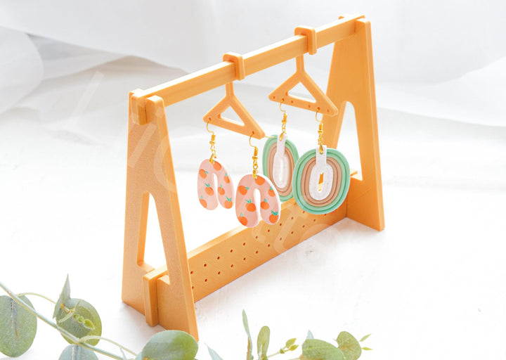 Earring Display Stand – Jewelry Organizer with Hangers, Acrylic Earring Holder for Booths, Desks & Vanity Storage