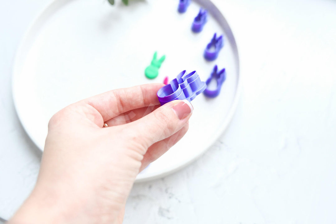 Easter Bunny Polymer Clay Cutter Set: 3D Printed, 7 Sizes