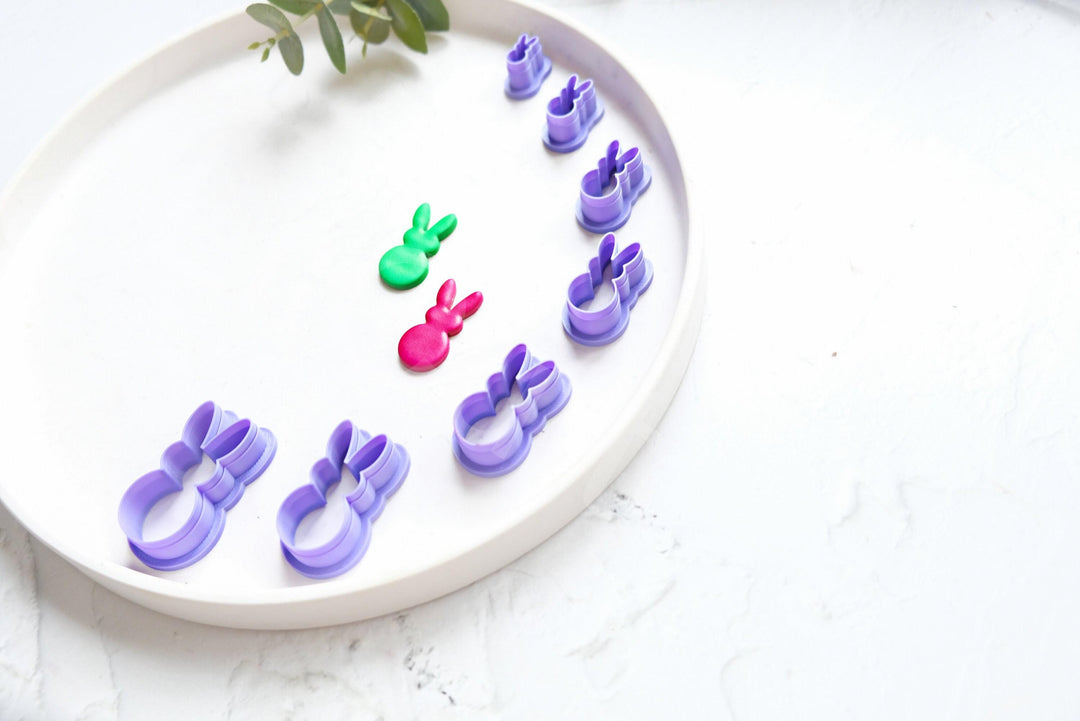 Easter Bunny Polymer Clay Cutter Set: 3D Printed, 7 Sizes