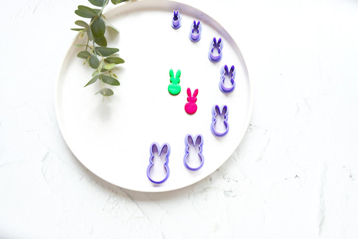 Easter Bunny Polymer Clay Cutter Set: 3D Printed, 7 Sizes
