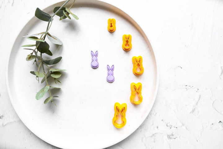Easter Bunny Polymer Clay Cutter Set: 3D Printed, 5 Sizes
