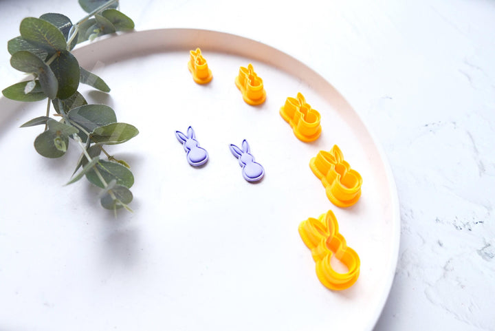 Easter Bunny Polymer Clay Cutter Set: 3D Printed, 5 Sizes
