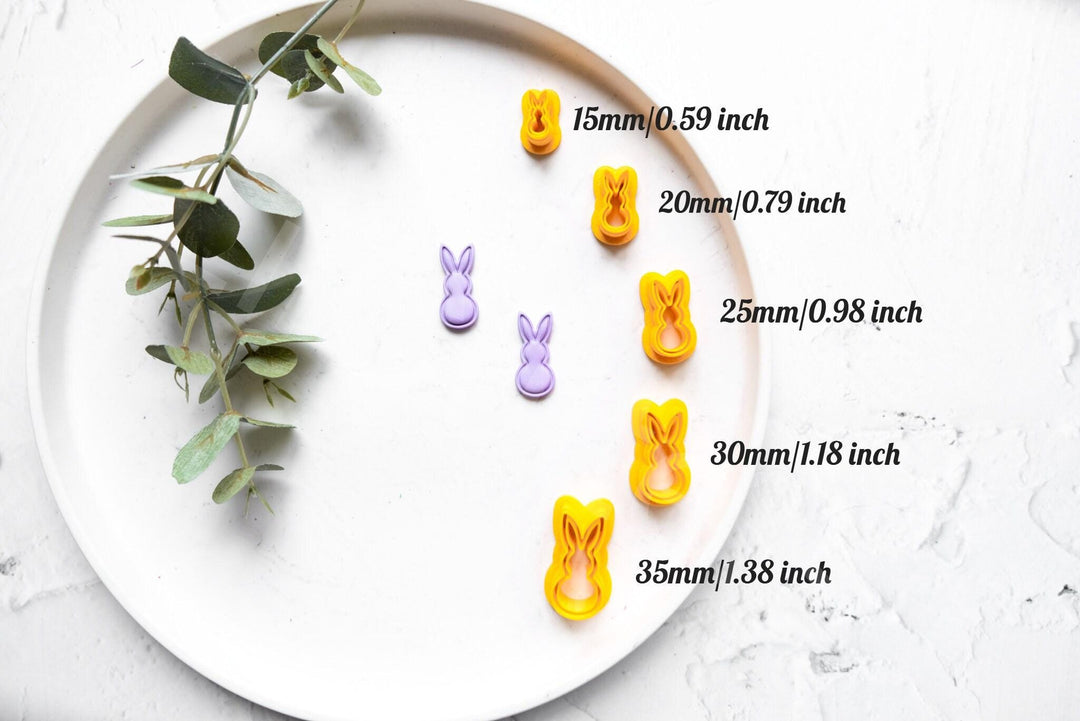 Easter Bunny Polymer Clay Cutter Set: 3D Printed, 5 Sizes