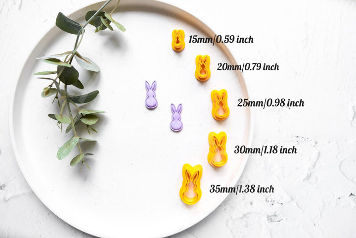 Easter Bunny Polymer Clay Cutter Set: 3D Printed, 5 Sizes