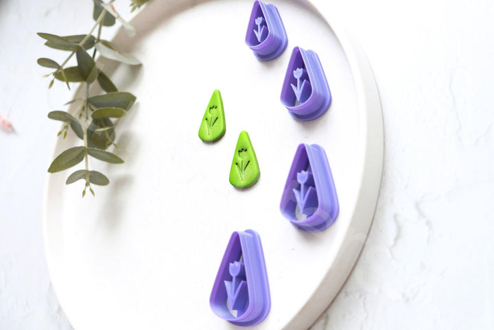Embossed Tulip Flower Clay Cutter: Spring Polymer Clay Tool