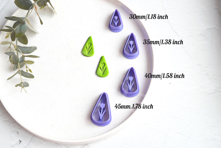 Embossed Tulip Flower Clay Cutter: Spring Polymer Clay Tool