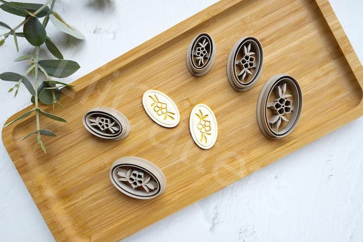 Embossed Flower Polymer Clay Cutter Set: Jewelry Tools (5 Sizes)