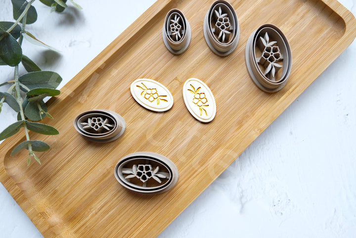 Embossed Flower Polymer Clay Cutter Set: Jewelry Tools (5 Sizes)