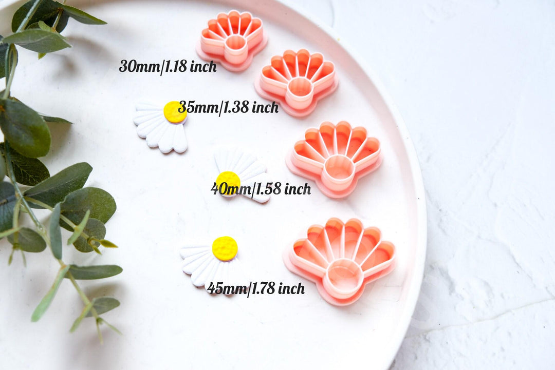 Daisy Clay Cutter Set: Scallop Flower Earring DIY (30-45mm)