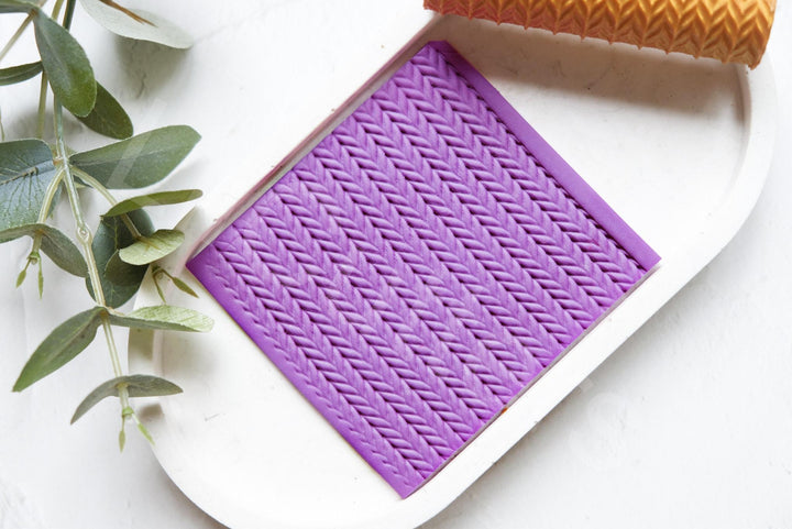 Knitted Fabric Clay Roller: Polymer Clay Texture